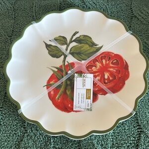 Home & Garden Tomato 🍅 Melamine Dinner Plates Set of 4 NEW!